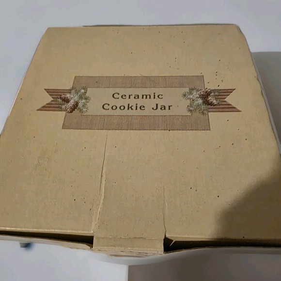 NEW! Cracker Barrel Ceramic Cookie Jar with Deer Lid π¦ Pinecone Winter Scene. - Picture 2 of 9